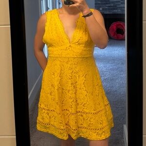 Lulus Yellow A-Line Dress